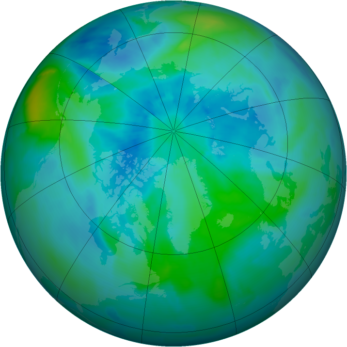 Arctic ozone map for 08 September 2011